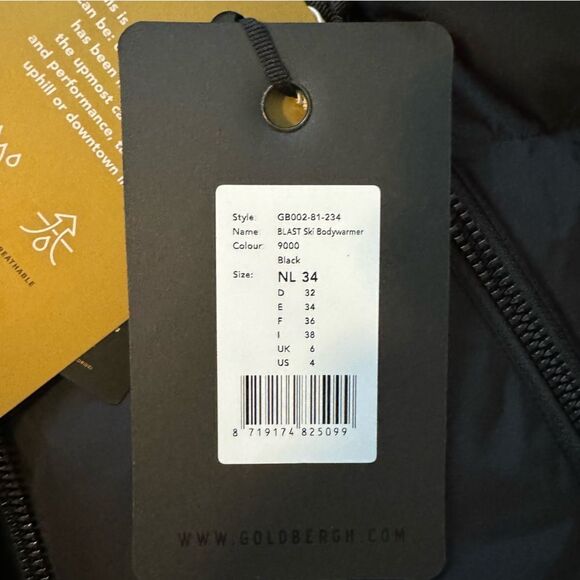 Goldbergh Blast Ski Bodywarmer Vest Black Full Zip Insulated NWT US 4 eclat - Picture 4 of 8